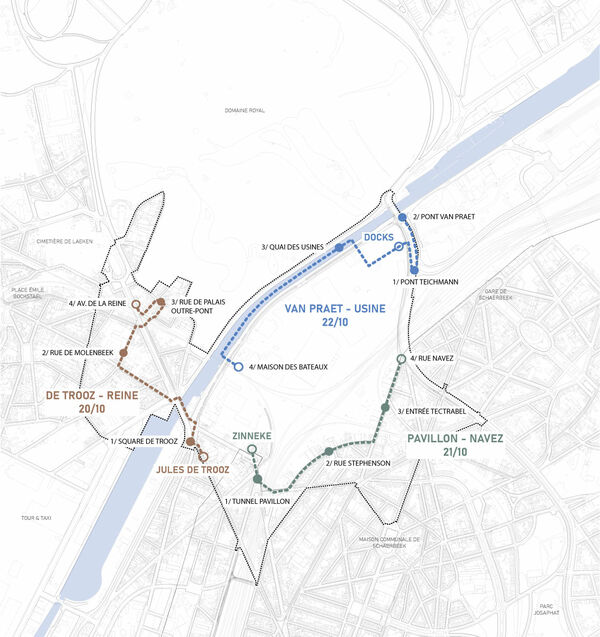 Parcours van de wandelingen