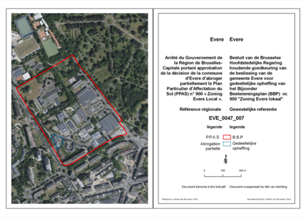 Perimètre du PPAS « Zoning Evere Local »