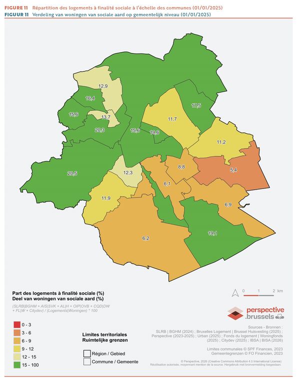 Répartition des logements à finalité sociale à l’échelle des communes