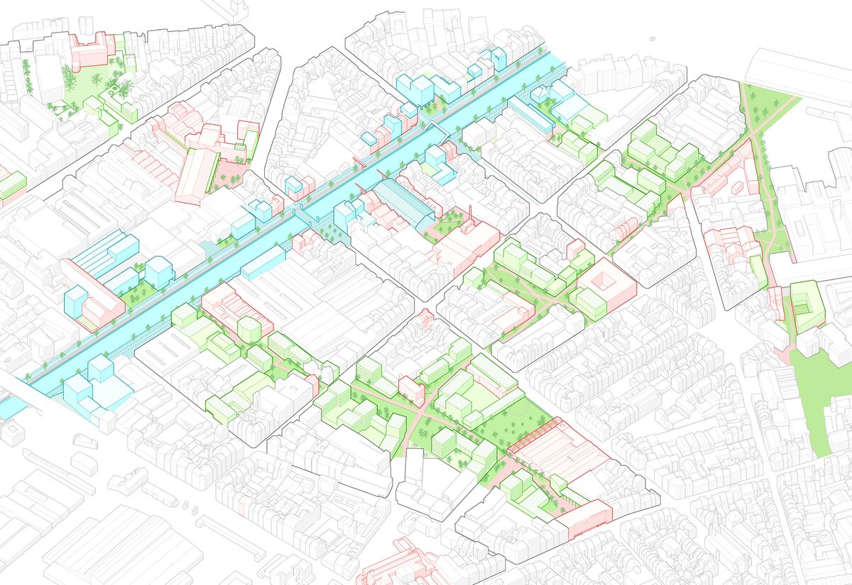 Proposition de réaménagement des espaces publics et verts autour du canal et de la rue Heyvaert