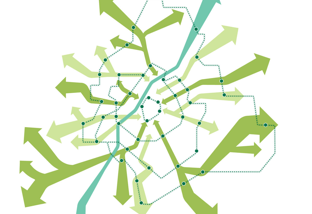 Corridors et anneaux comme composants du réseau  d’espaces ouverts